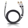 Oehlbach Mobiele audiokabel, 3,5 mm jack naar cinch lengte 1,5 meter Zwart
