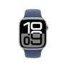 Apple Watch Series 10 GPS 42mm Aluminium Case met Denim Sport Band - S/M Zilver
