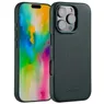 Accezz MagSafe Leather Backcover voor iPhone 16 Pro Donkergroen