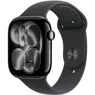 Apple Watch Series 11 GPS + Cellular 46mm Jet Black Aluminium Case met Black Sport Band - S/M Zwart