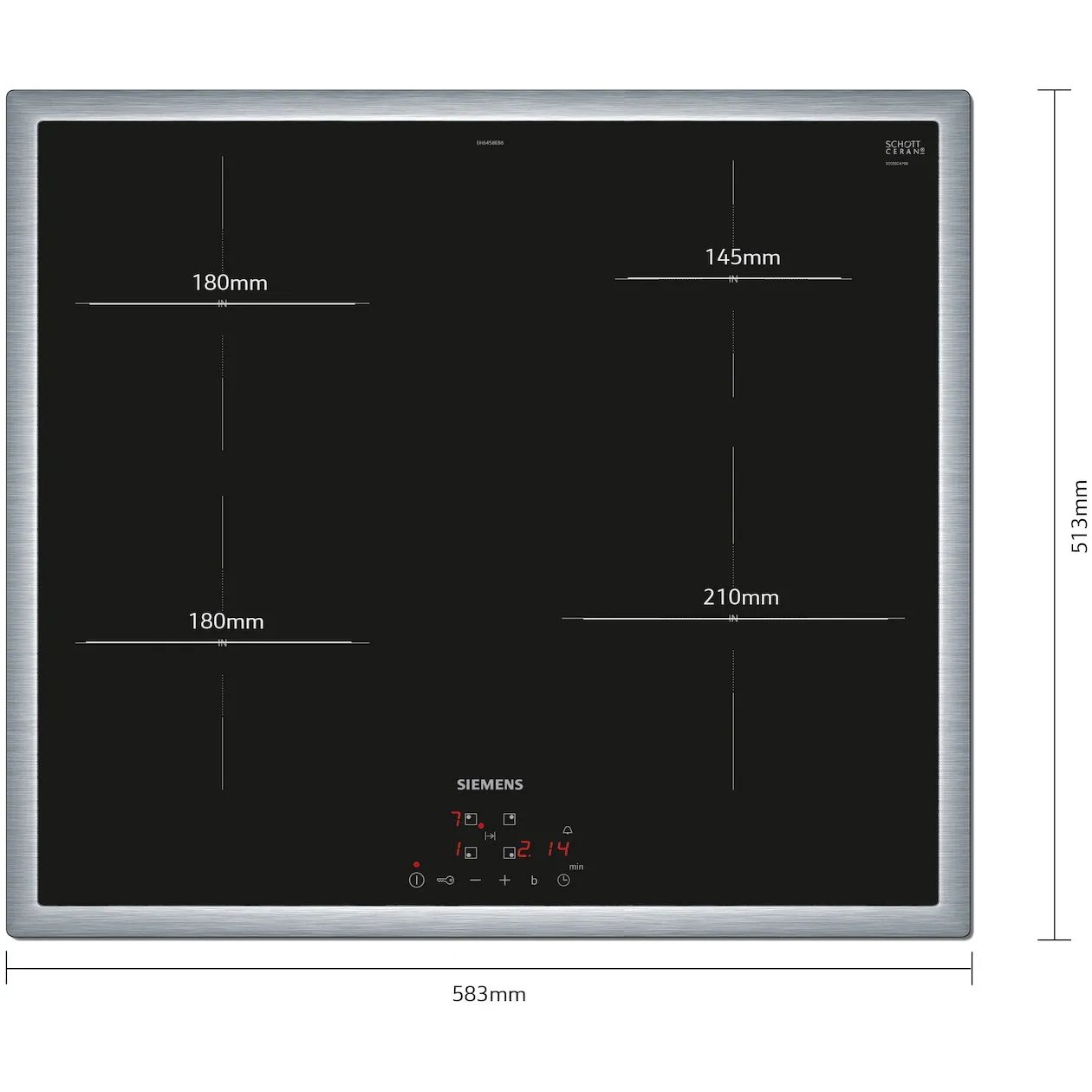 Siemens Piano cottura a induzione con cappa integrata EX875LX67E in vetroceramica nero da 80 cm