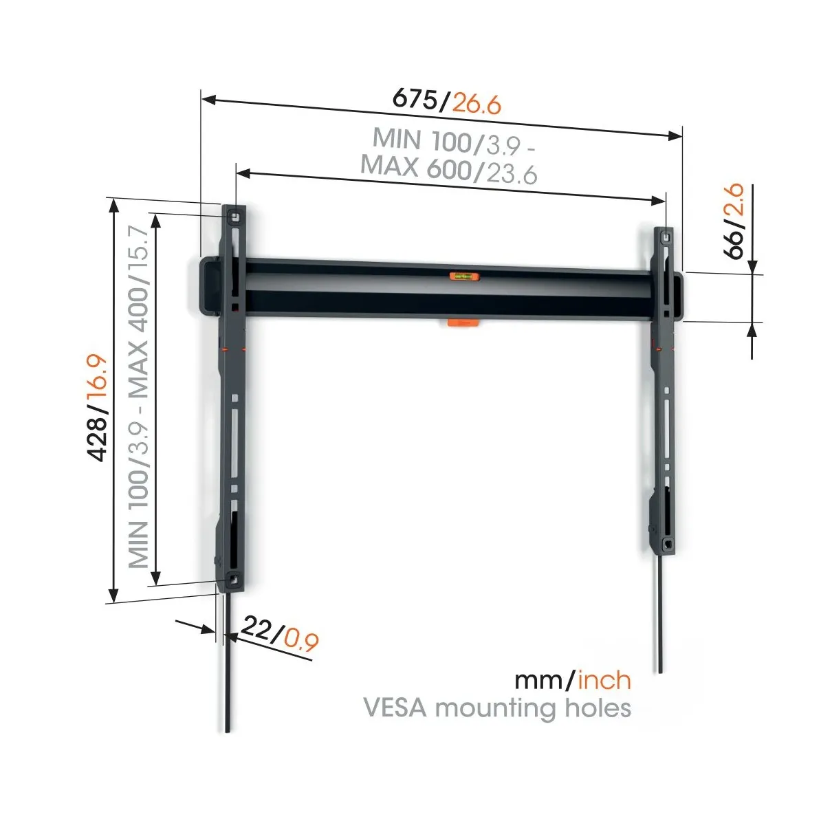 Vogel's TVM 3607 vaste tv muurbeugel voor 40 100 inch tv's, Veilige