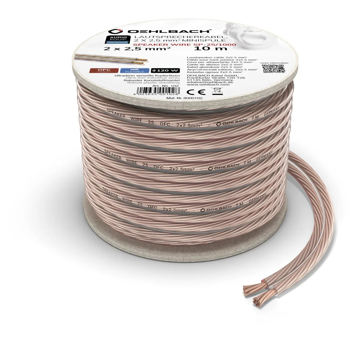 Luidsprekerkabel CCA 2 x 0,35mm2 - Zwart/Wit - 10 meter (incl. 10