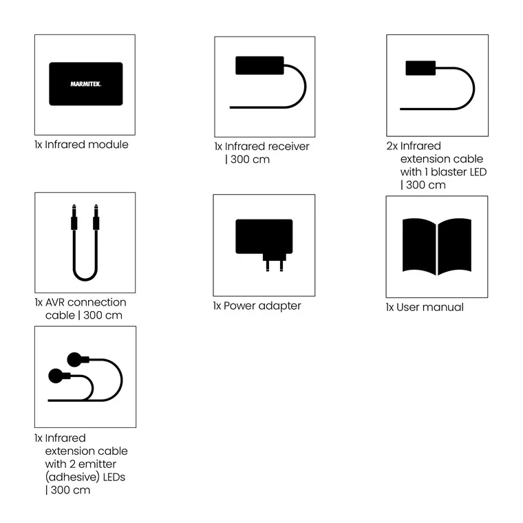 Marmitek IR Control 10 Infrarot Extender – Steuere 4 Geräte Im Schrank | Bis 300 M