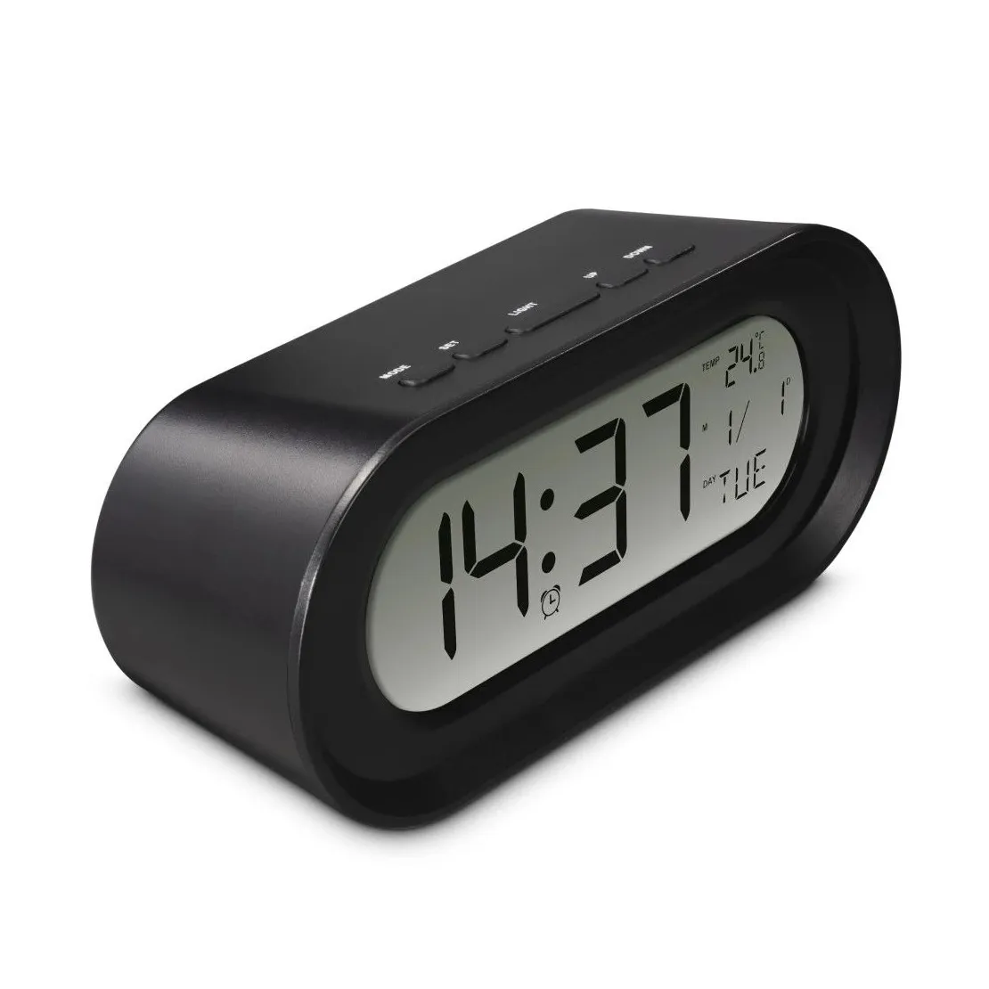 Hama Digitalwecker KOS – Mit LCD-Anzeige Für Uhrzeit, Datum, Temperatur, Schlummerfunktion & Reisetauglichkeit (Weiß)