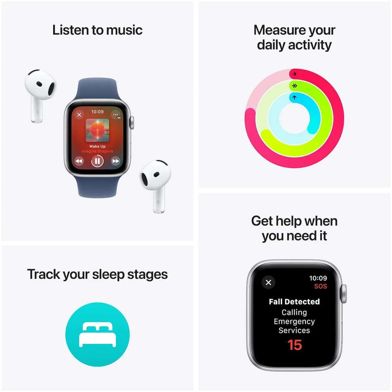 Apple Watch SE GPS 44mm Aluminium Case met Sport Band - S/M Starlight ...