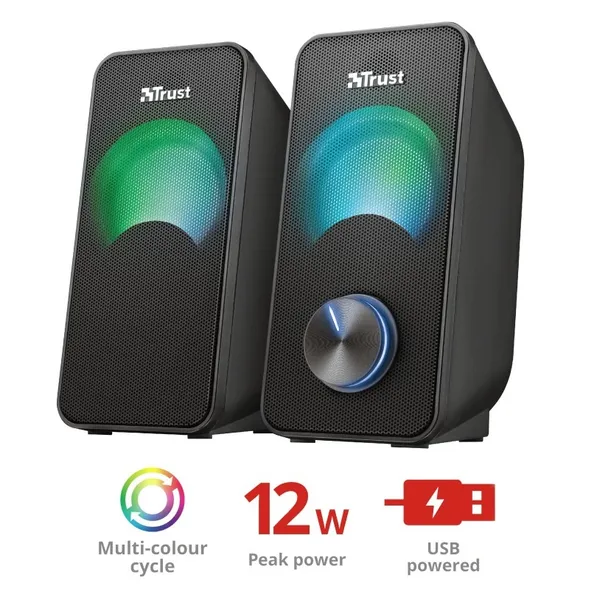 Casse PC Stereo Trust Arys 2.0 - Altoparlanti 28W Con Alimentazione USB E Jack AUX 3.5mm
