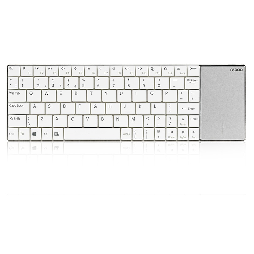 Rapoo E2710 Draadloos multimedia toetsenbord met touchpad Toetsenbord Wit afbeelding
