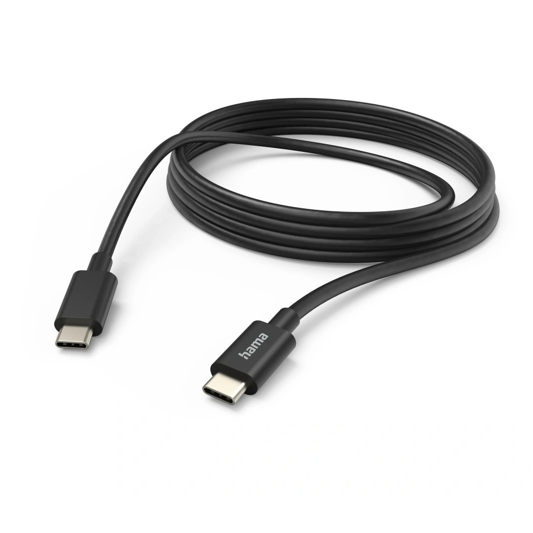 Hama USB-Kabel, USB-C naar USB-C, 3 m Oplader Zwart afbeelding