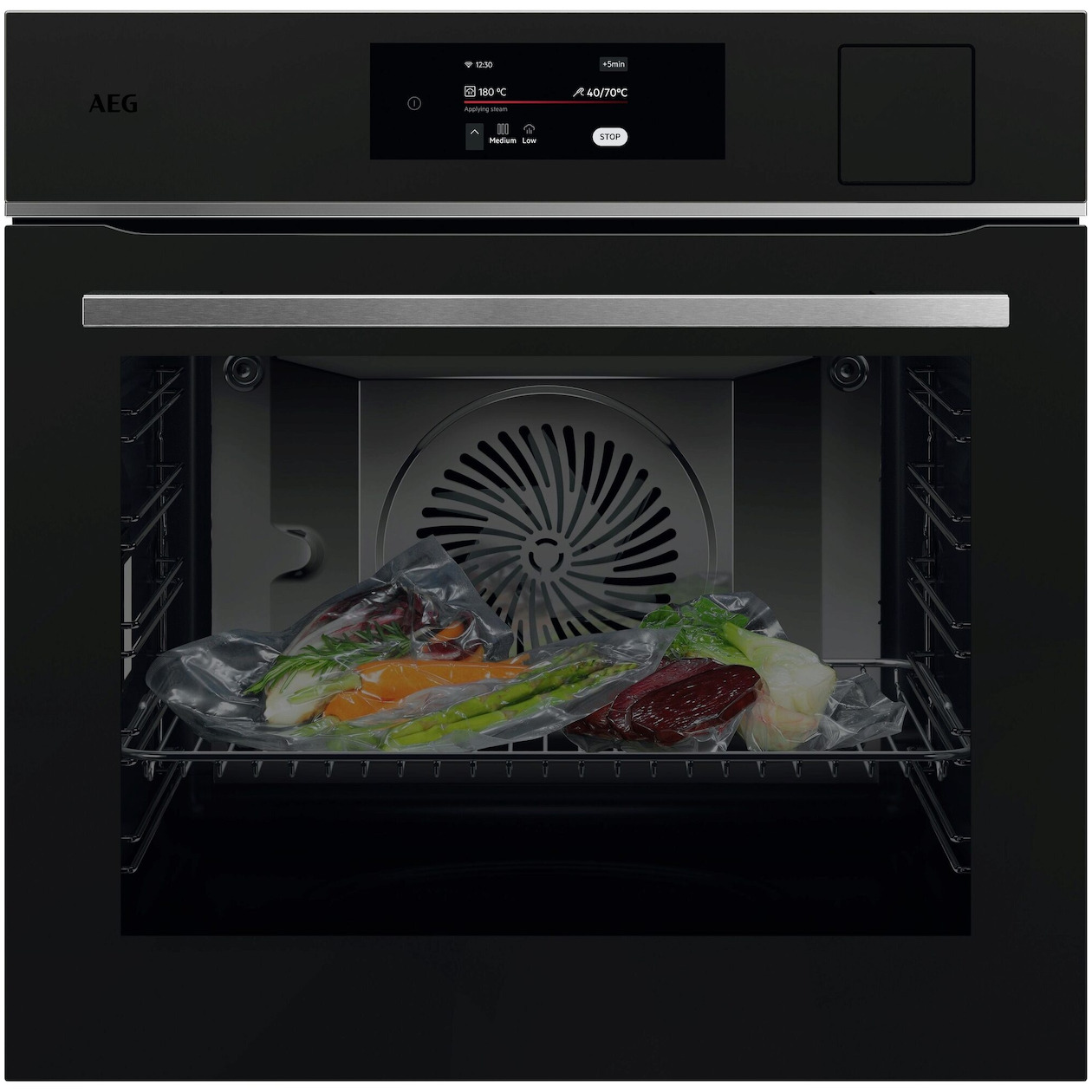 AEG TP8SB73FAT Inbouw combi stoomoven Zwart afbeelding