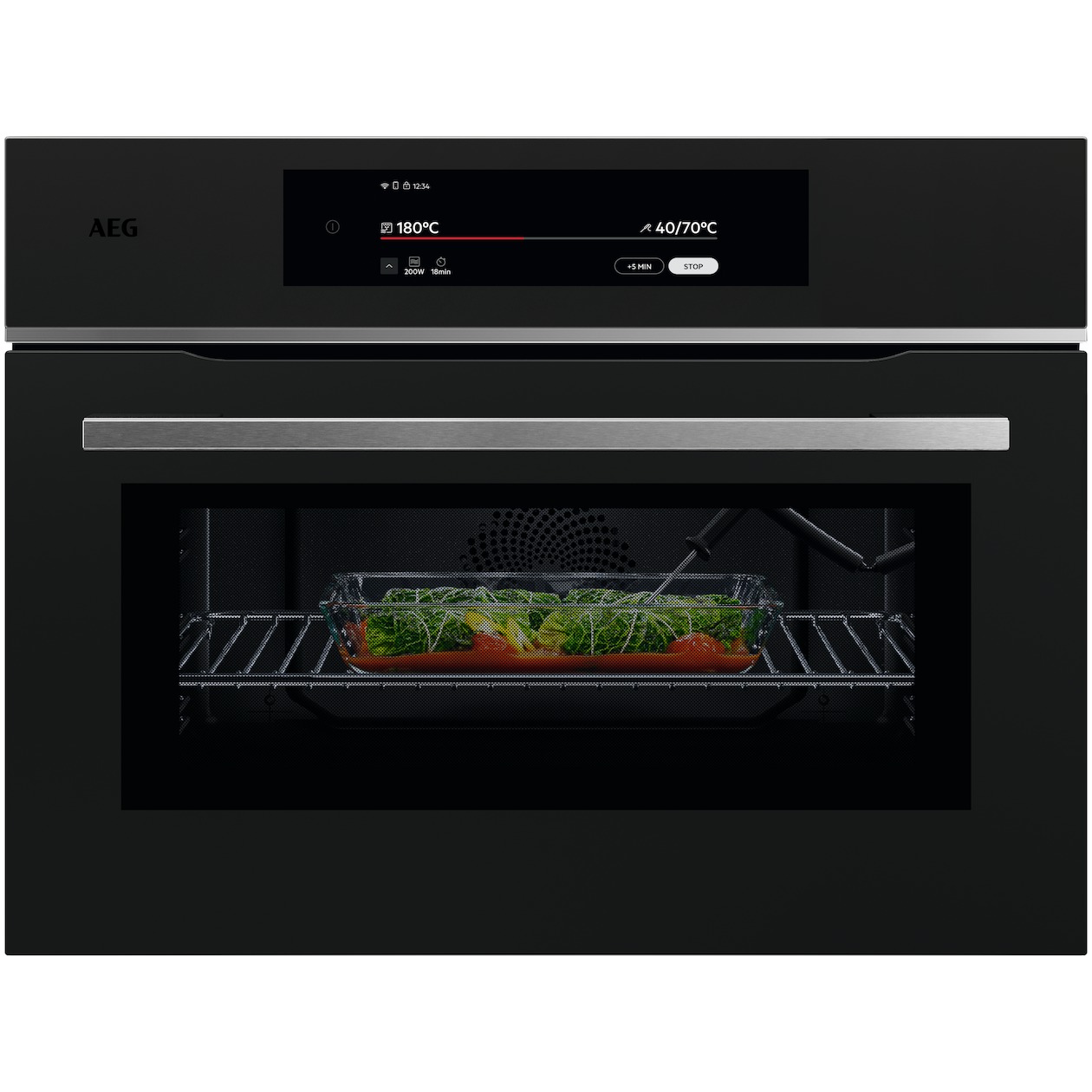 AEG TKK8N821T Inbouw oven met magnetron Zwart afbeelding