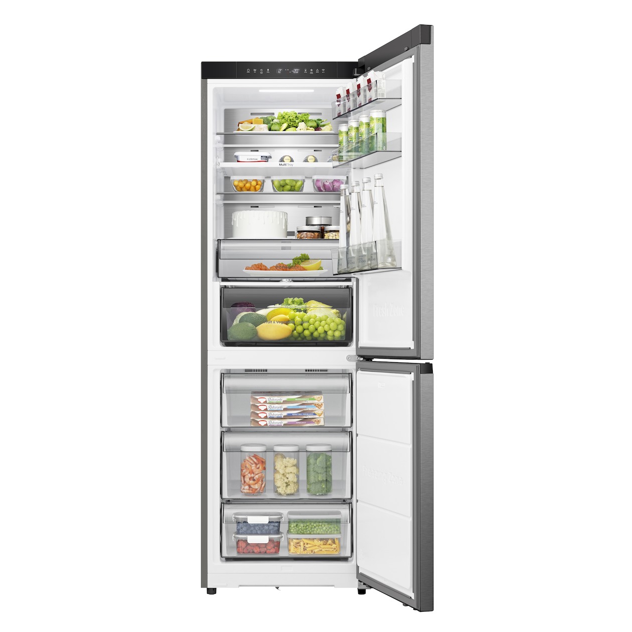 Hisense RB3K330SAIC Koel-vriescombinatie Zilver afbeelding