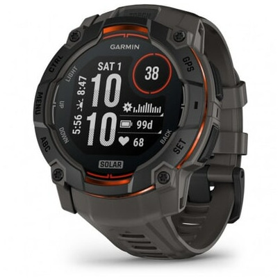 Garmin Instinct 3,50mm,Solar,Black Bezel with Charcoal Band Smartwatch Zwart