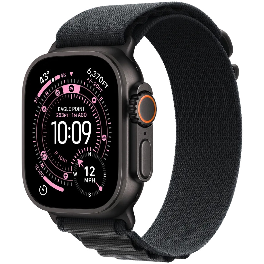 Apple Watch Ultra 3 GPS + Cellular 49mm met Alpine Loop - Large Smartwatch Zwart