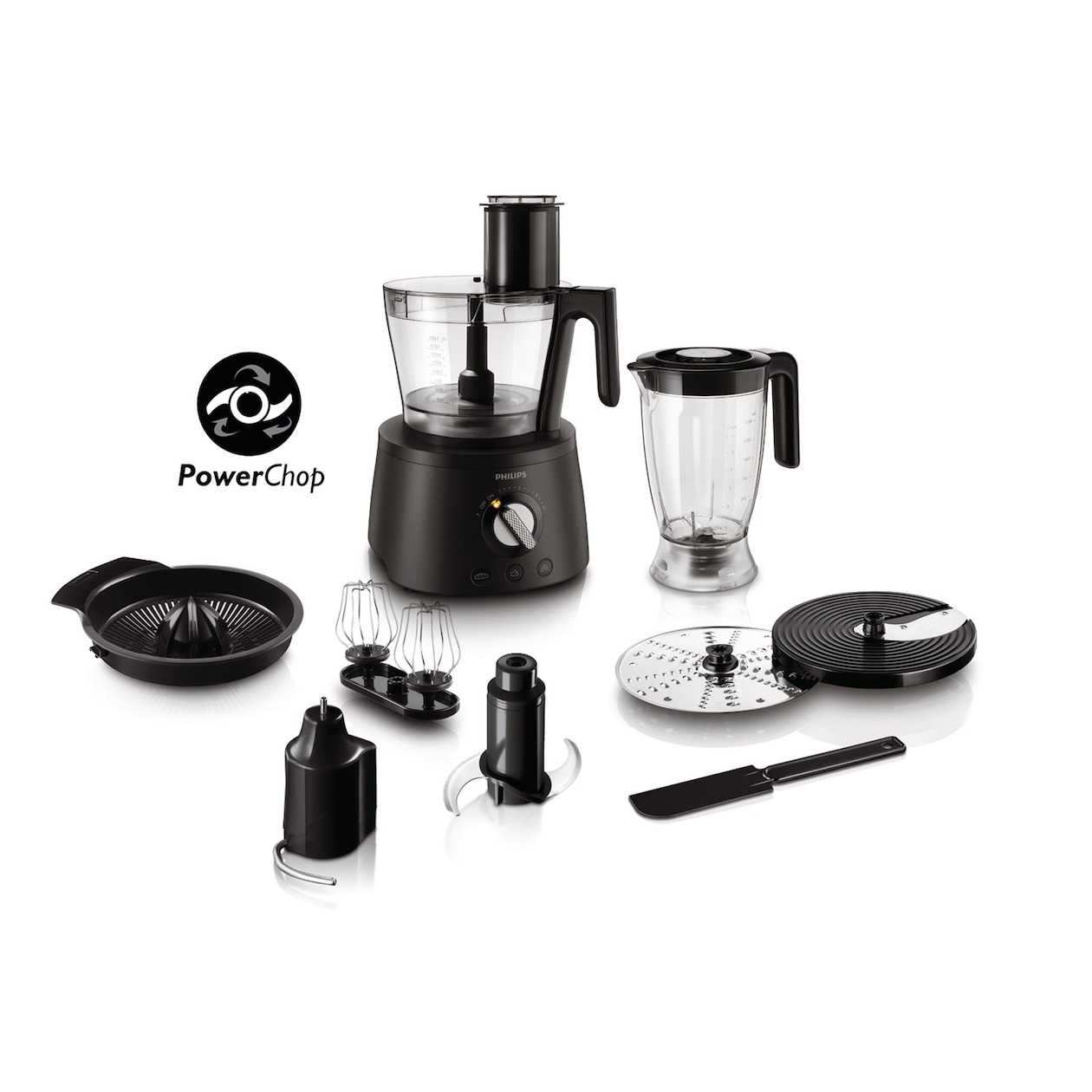 Philips HR7776/90 Foodprocessor Zwart afbeelding