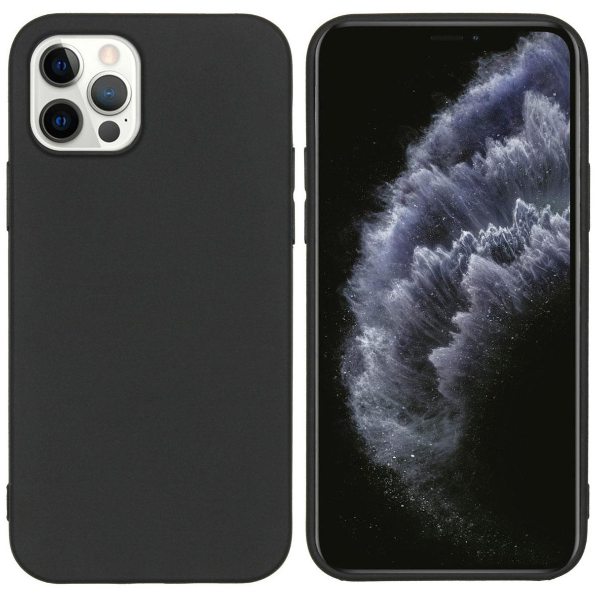 Accezz Color Case voor Apple iPhone 12 (Pro) Telefoonhoesje Zwart afbeelding