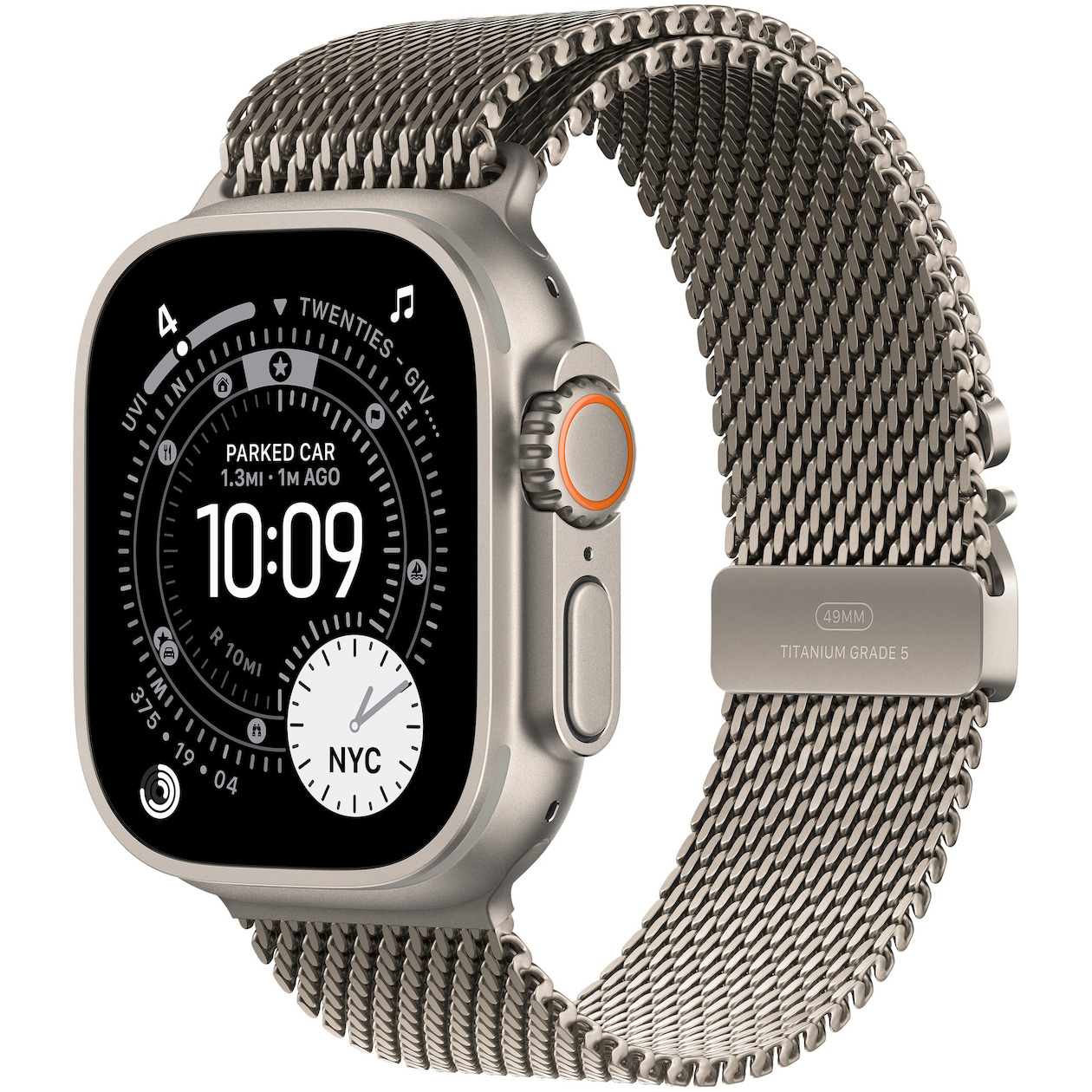 Apple Watch Ultra 3 GPS + Cellular 49mm met Milanese Loop - Medium Smartwatch Beige