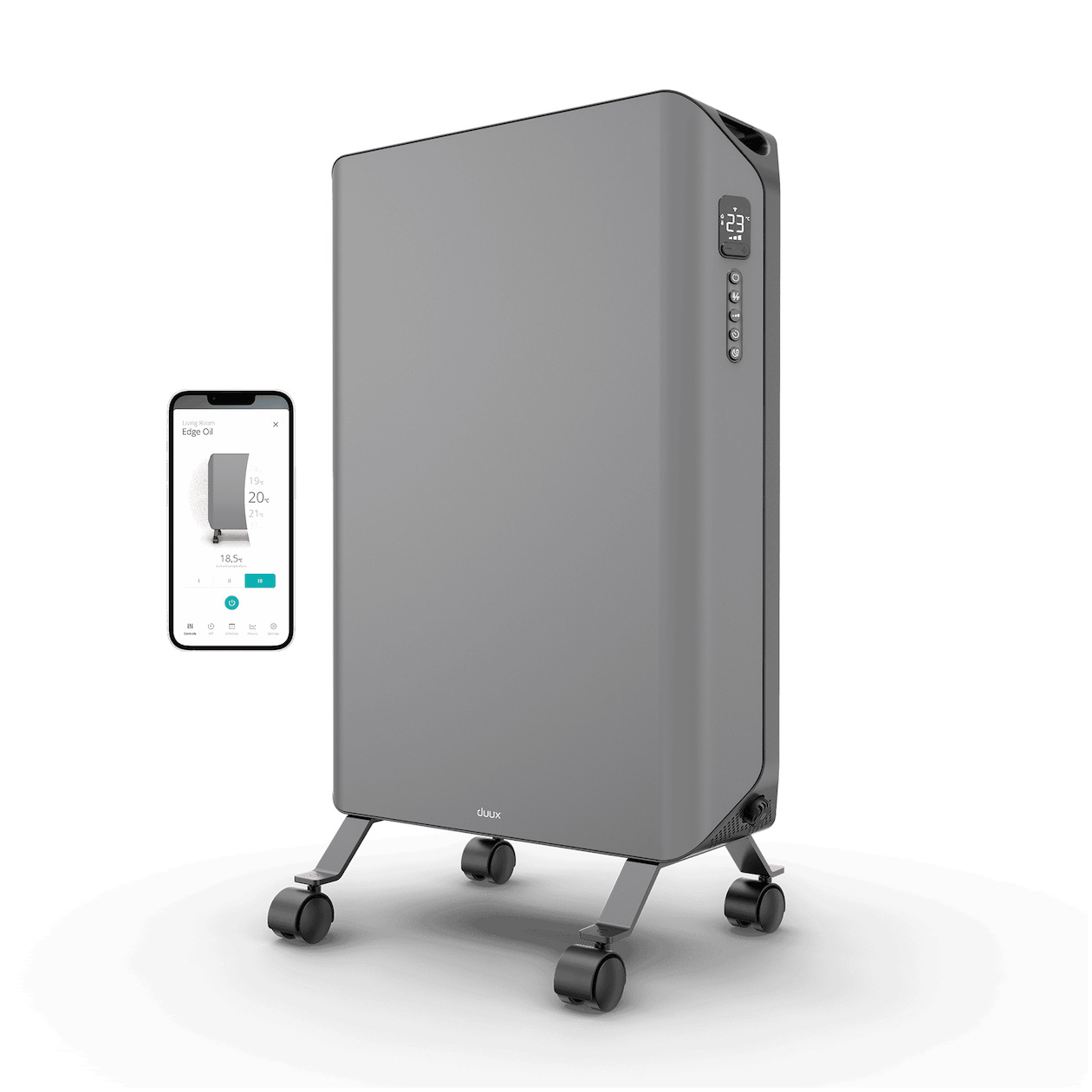 Duux Edge Oil heater 2000W Olieradiator Grijs