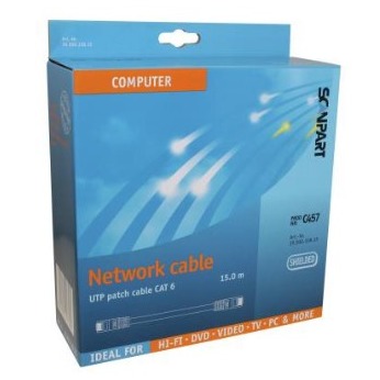 Scanpart netwerkkabel (UTP) CAT6 15,0m UTP kabel Zwart afbeelding