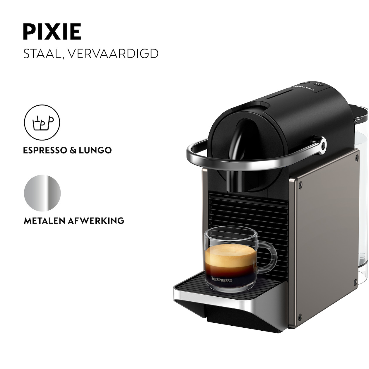Krups Nespresso Pixie XN306T Nespresso Grijs, foto 3