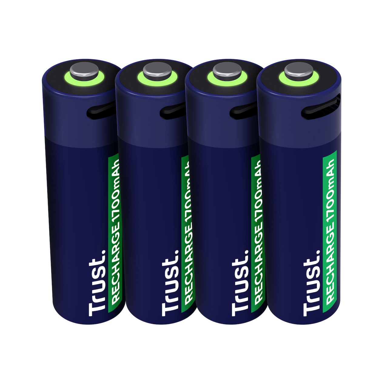 Trust Via USB-C oplaadbare AA-batterijen (4 stuks) Batterij Blauw afbeelding