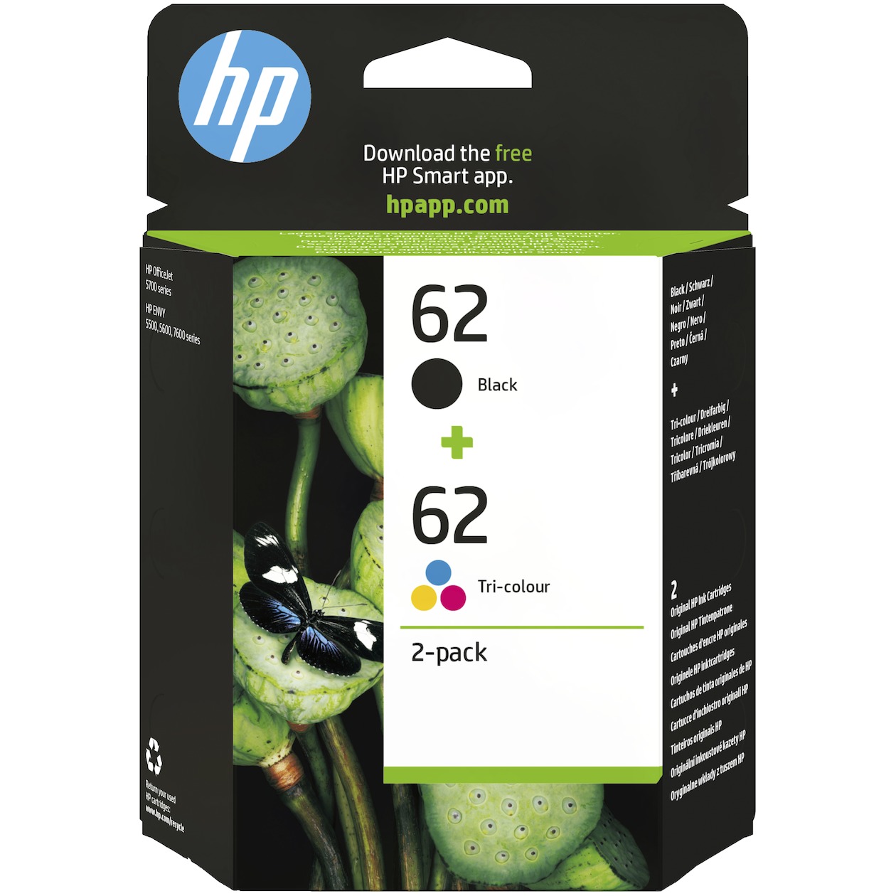 HP 62 Cartridges Combo Pack Inkt afbeelding
