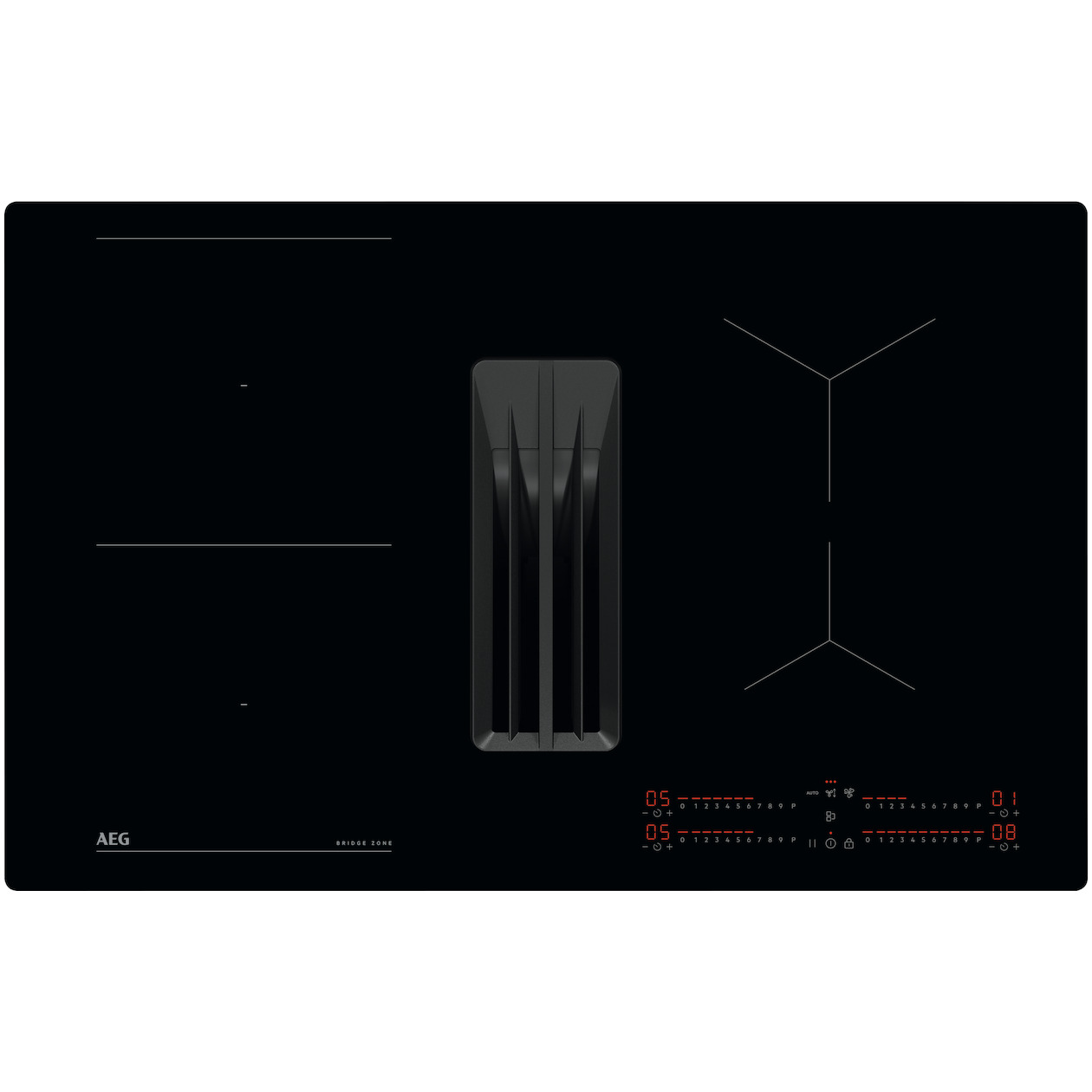 AEG TH84CB03CB Inductie kookplaat met afzuiging Zwart afbeelding