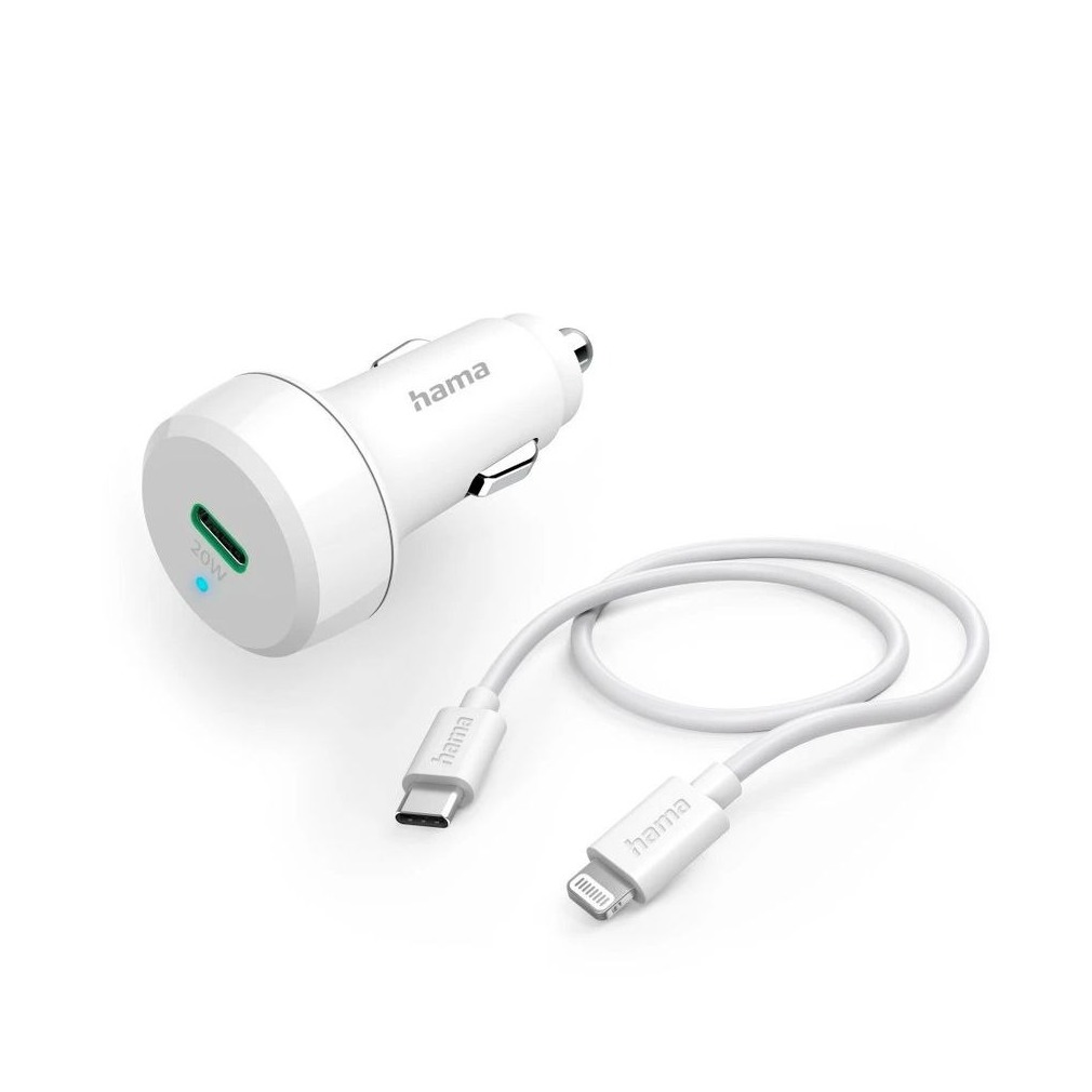 Hama Auto-oplaadset, Lightning, Power Delivery (PD), 20W Oplader Wit afbeelding
