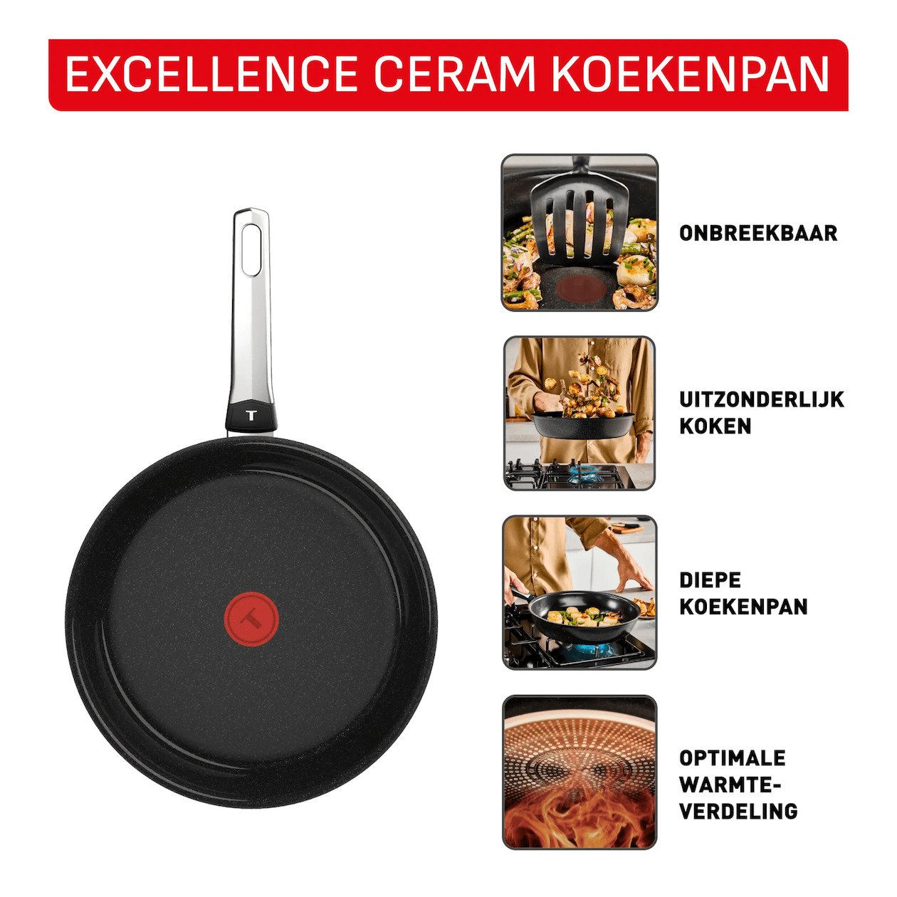 Tefal Koekenpan 24 cm Pan Zwart