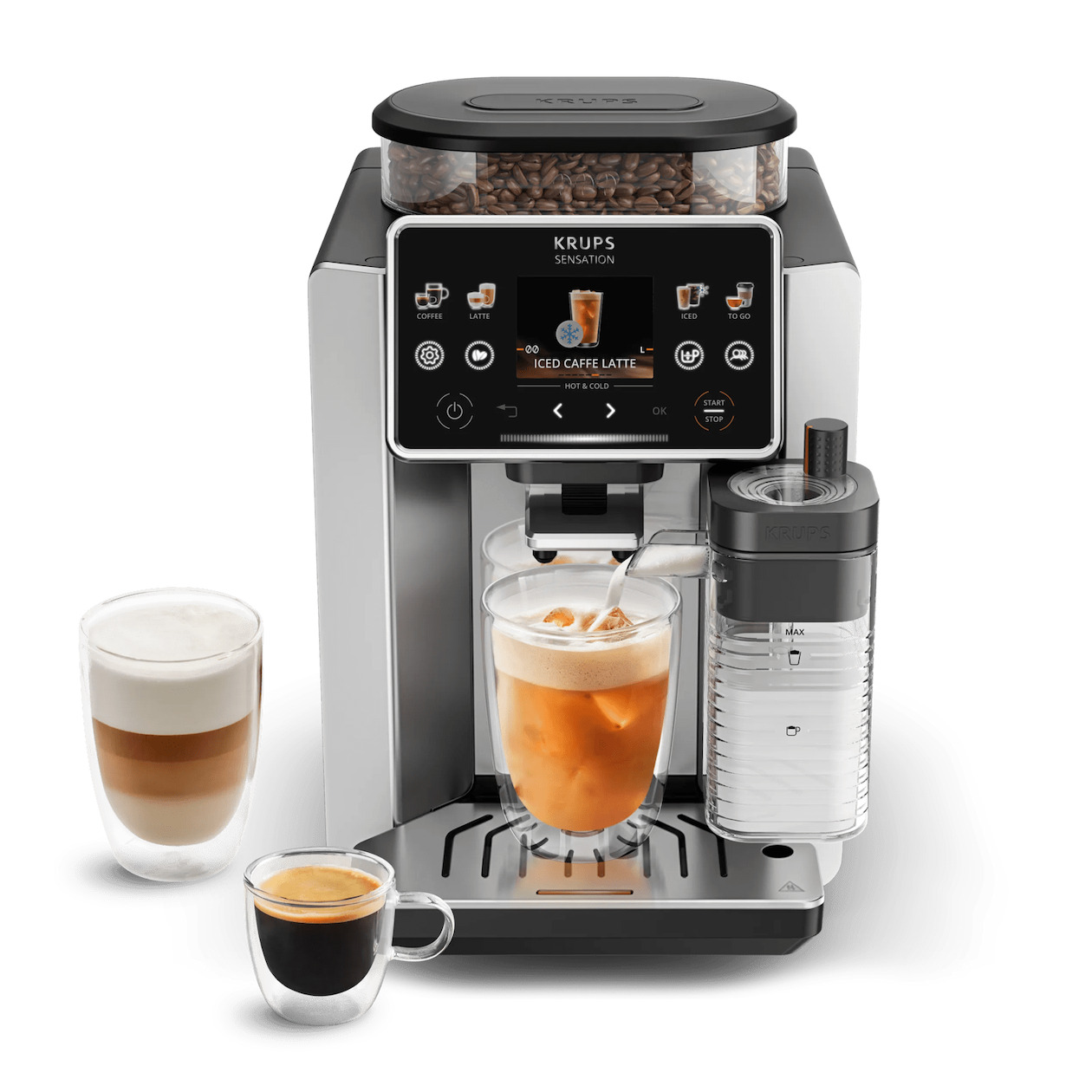 Krups EA918G Sensation Elite Aluminium Volautomaat Grijs
