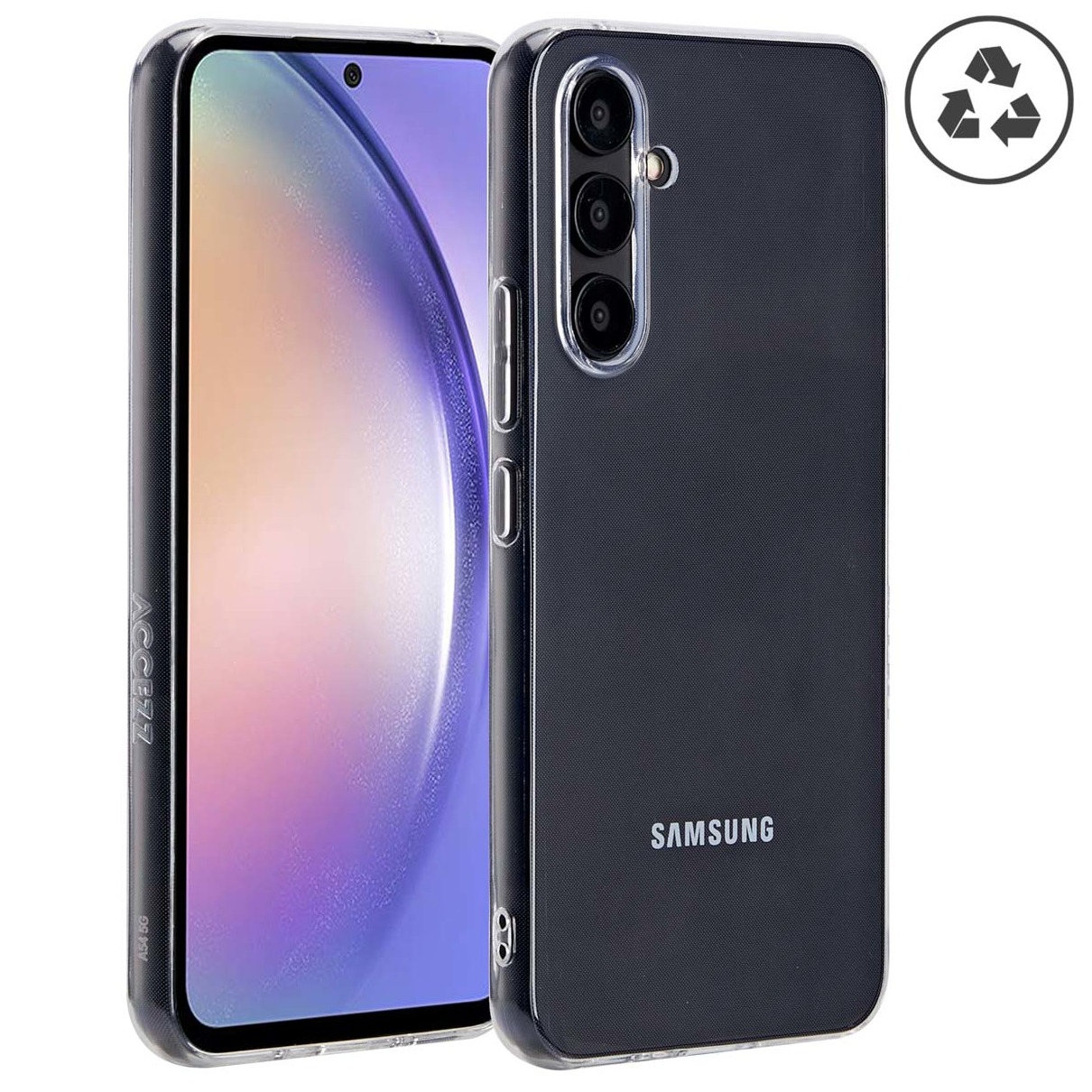 Accezz 100% Recycled Clear Backcover Samsung Galaxy A54 (5G) Telefoonhoesje Transparant afbeelding