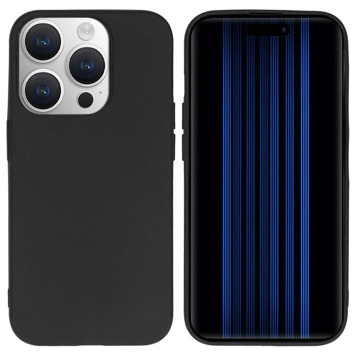 Accezz Color Backcover iPhone 15 Pro Telefoonhoesje Zwart afbeelding