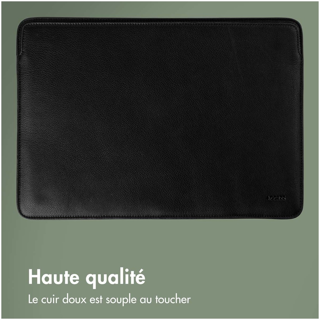 Accezz Leather hoes voor MacBook 15 inch Laptop sleeve Zwart afbeelding