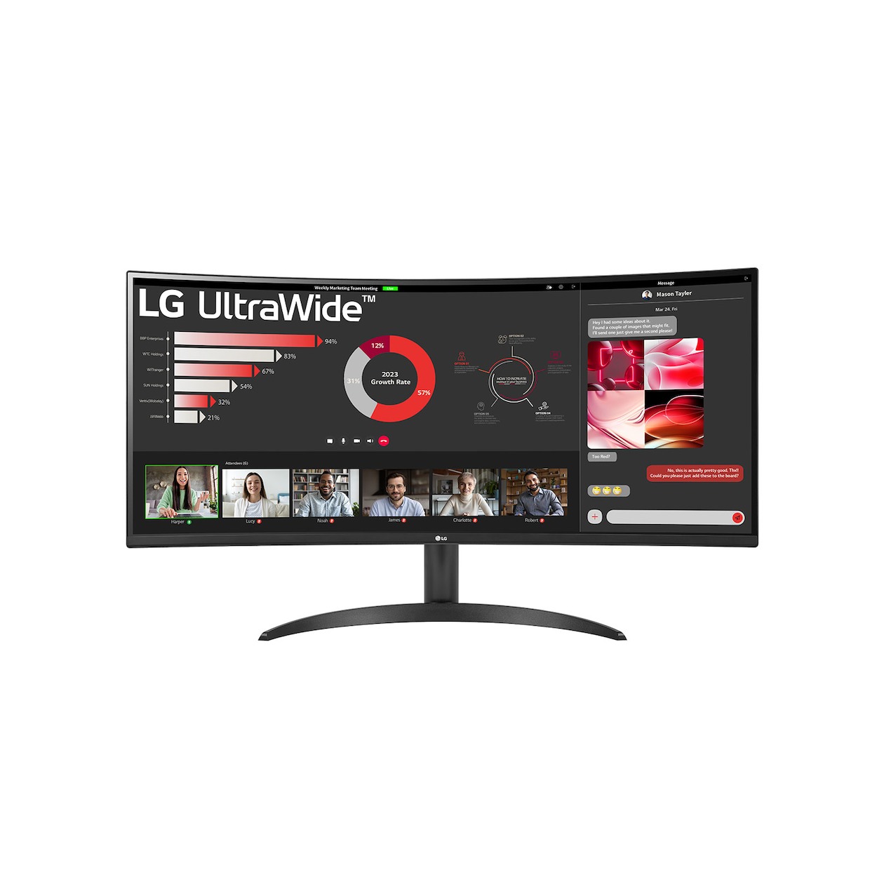 LG UltraWide 34WR50QK-B Monitor Zwart afbeelding