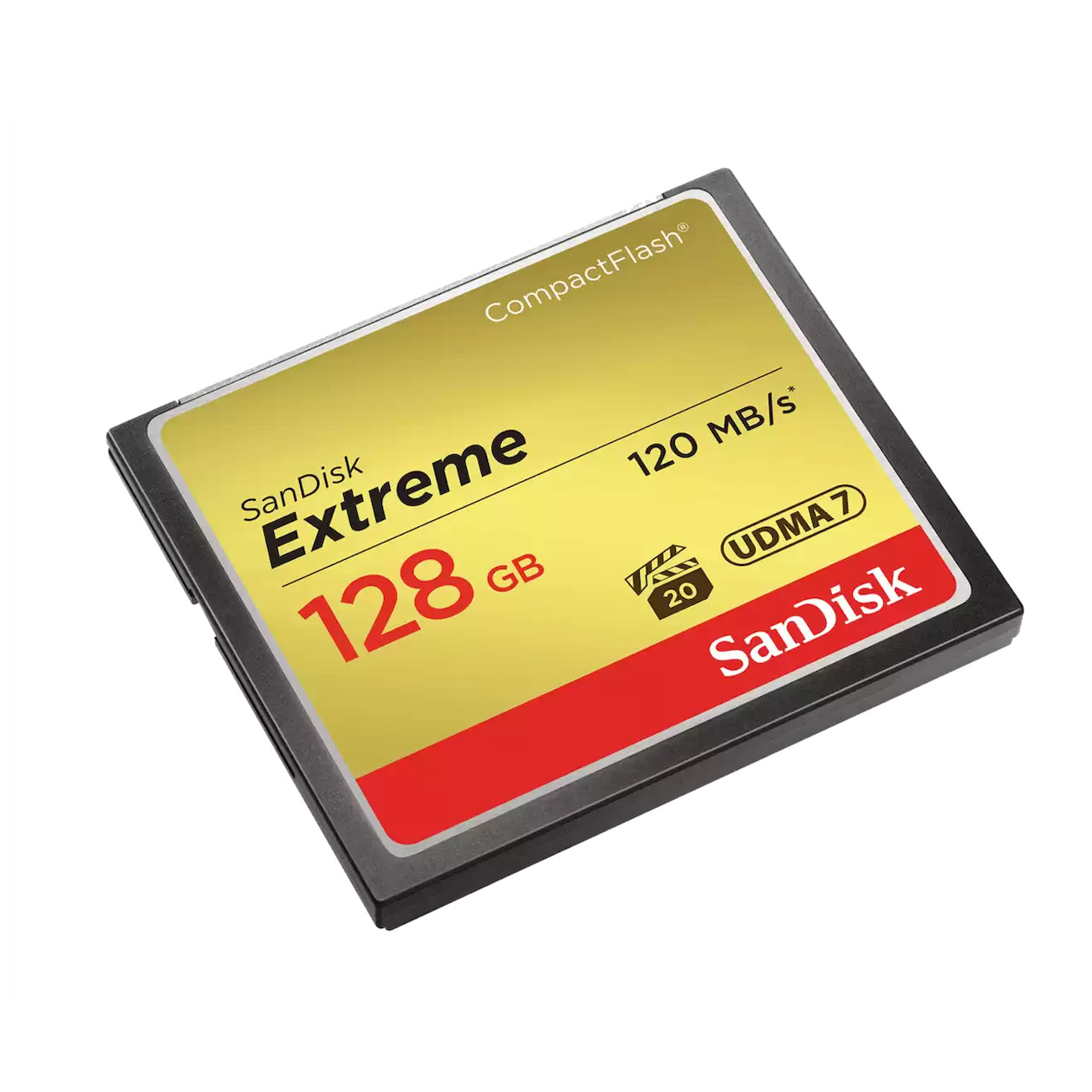 SanDisk CF extreme 128GB 120MB/s read 85MB/s write Compact Flash kaart Zwart