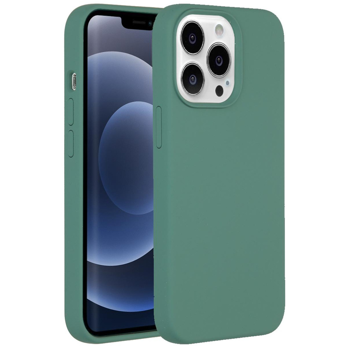 Accezz Liquid Silicone met MagSafe voor Apple iPhone 13 Pro Telefoonhoesje Groen afbeelding