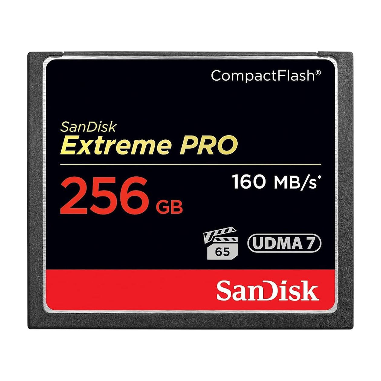 SanDisk CF Extreme Pro 256GB 160MB/sec Compact Flash kaart Zwart