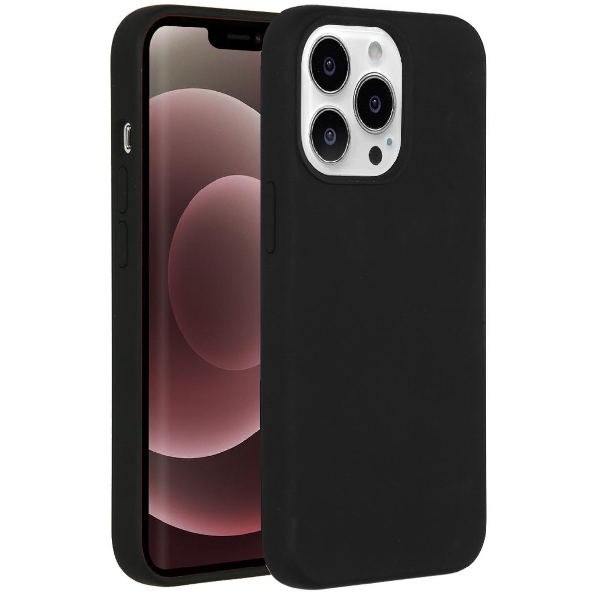 Accezz Liquid Silicone met MagSafe voor Apple iPhone 13 Pro Max Telefoonhoesje Zwart afbeelding