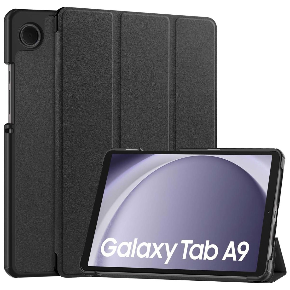 Accezz Trifold Bookcase Samsung Galaxy Tab A9 Tablethoesje Zwart afbeelding