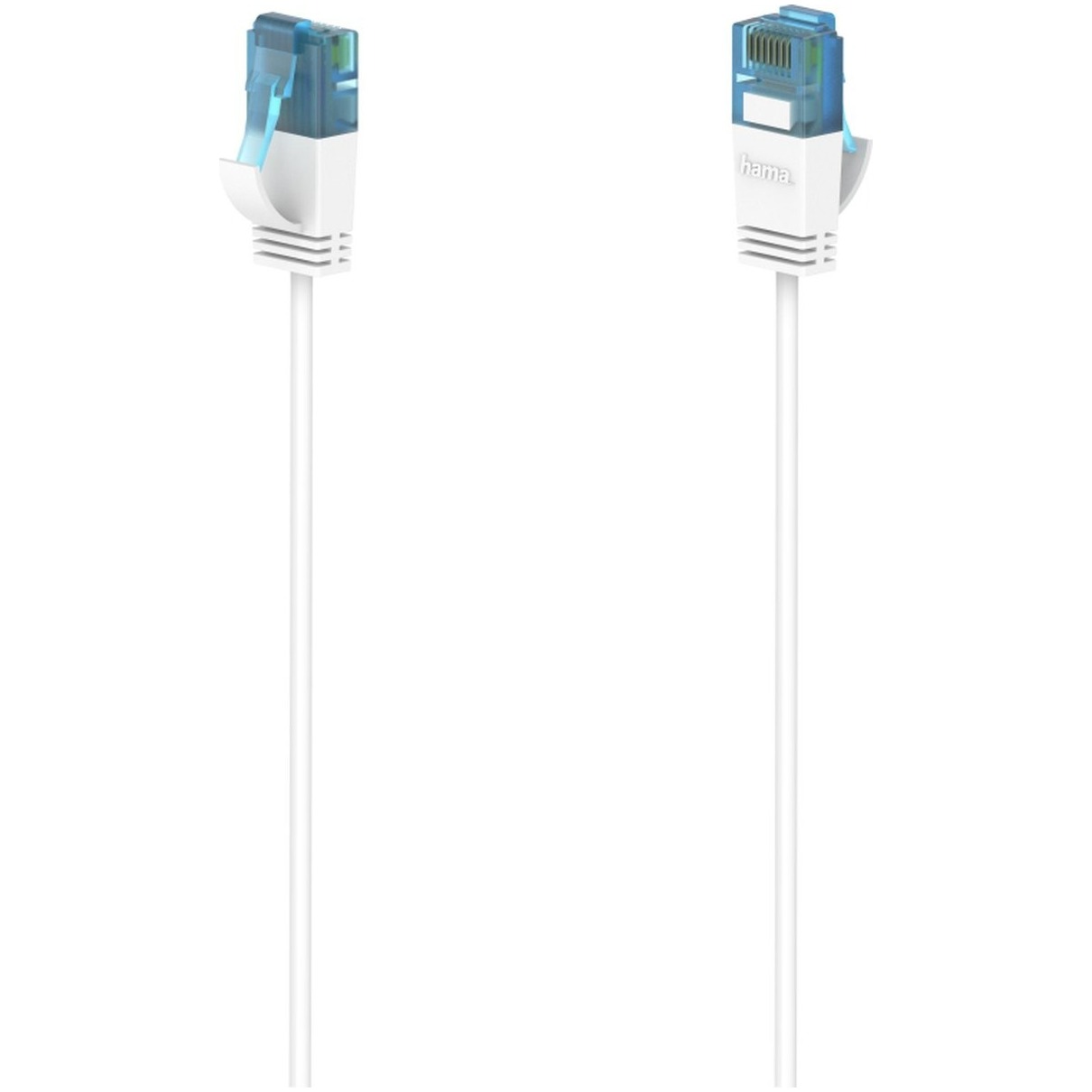 Hama Netwerkkabel Flexi-Slim, CAT-6a, 10 Gbit/s, U/UTP, 0,75 m UTP kabel Wit afbeelding