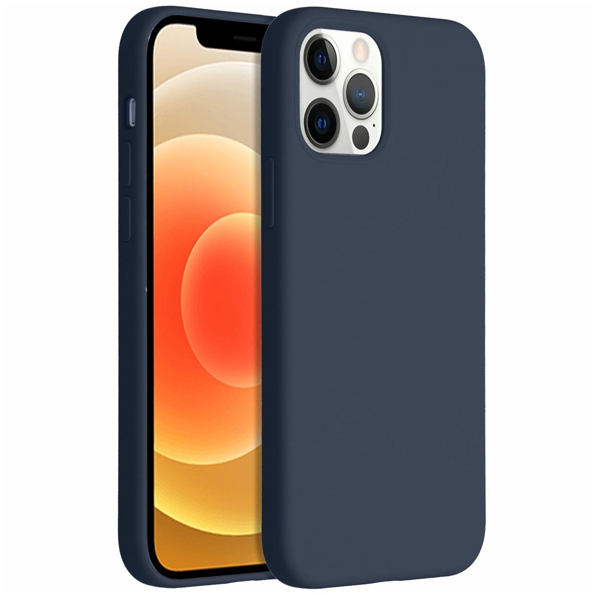 Accezz Liquid Silicone voor Apple iPhone 12 (Pro) Telefoonhoesje Blauw afbeelding