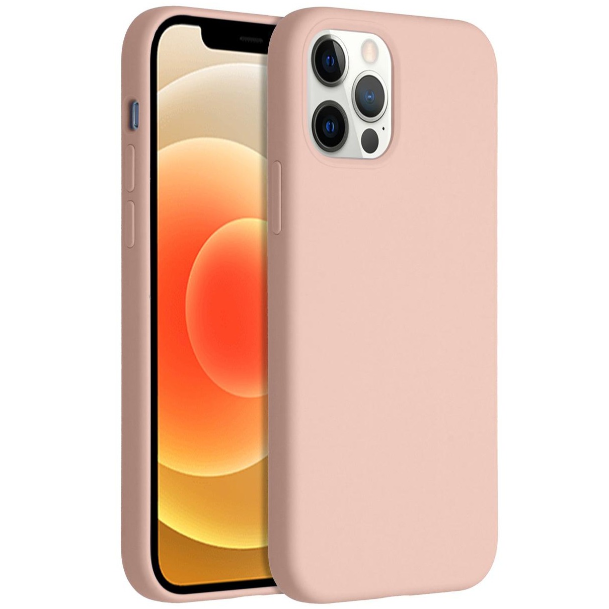 Accezz Liquid Silicone voor Apple iPhone 12 (Pro) Telefoonhoesje Roze afbeelding