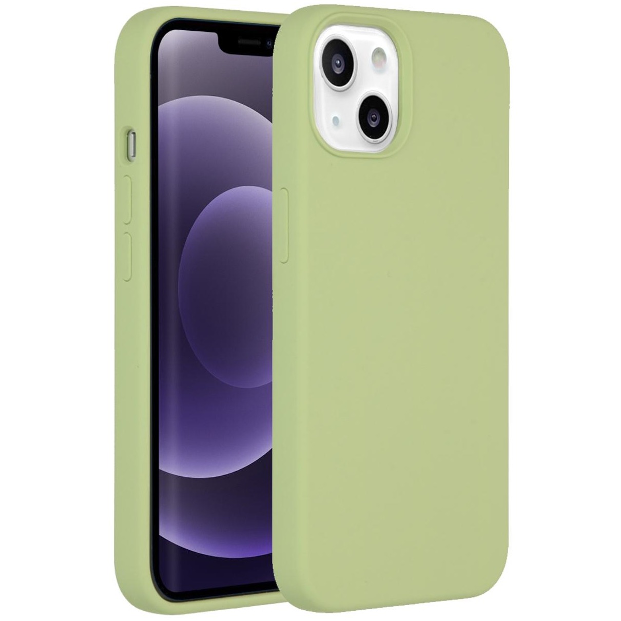 Accezz Liquid Silicone voor Apple iPhone 13 Telefoonhoesje Groen afbeelding