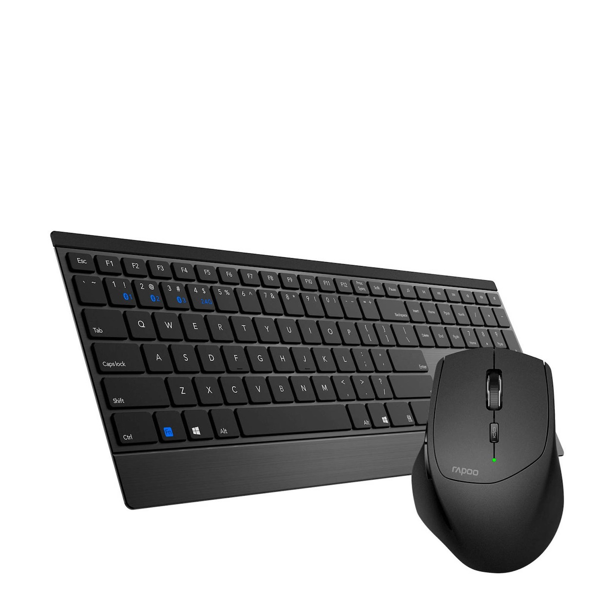 Rapoo 9500M Multi-mode Wireless Ultra-slim Combo Set Toetsenbord Zwart afbeelding