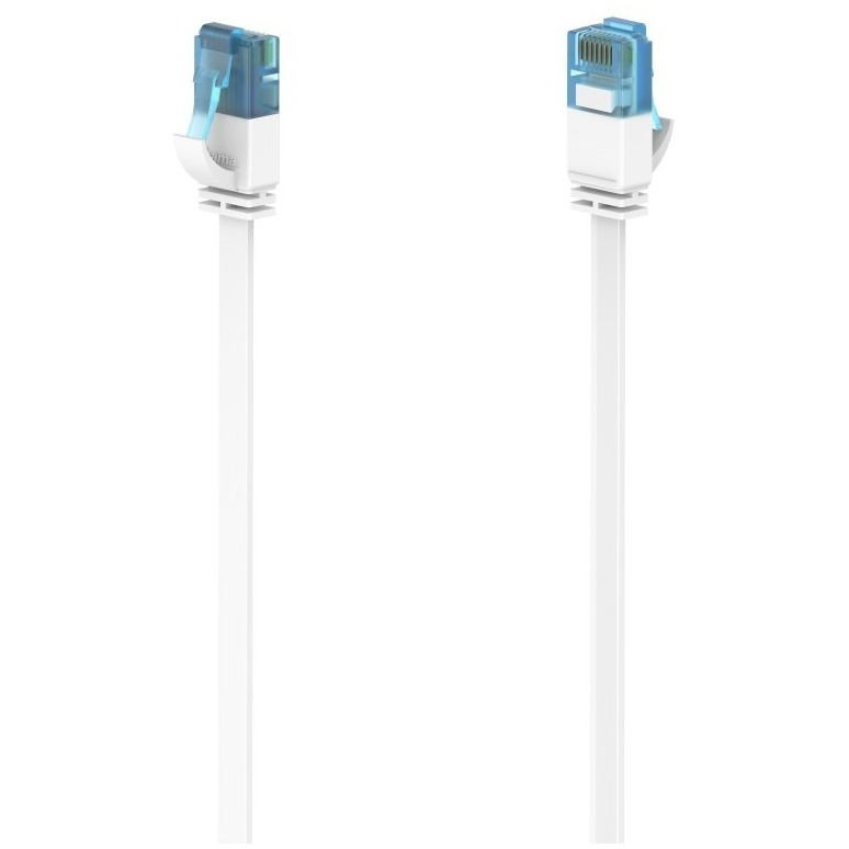 Hama Netwerkkabel, CAT-6a, 10 Gbit/s, U/UTP, plat, 5,00 m UTP kabel Wit afbeelding
