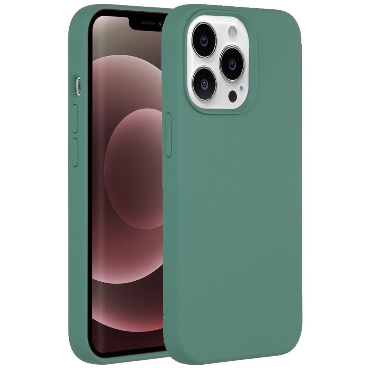 Accezz Liquid Silicone voor Apple iPhone 13 Pro Max Telefoonhoesje Groen afbeelding