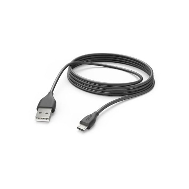 Hama USB-Kabel, USB-A naar Micro-USB, 3 m Oplader Zwart afbeelding