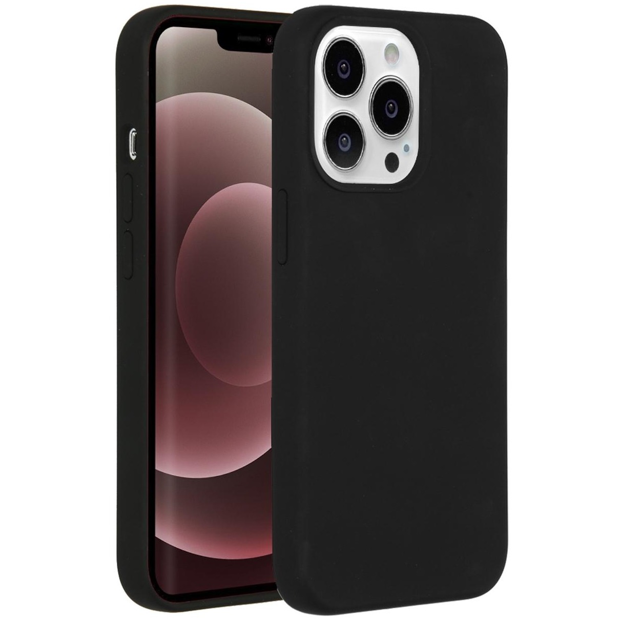 Accezz Liquid Silicone voor Apple iPhone 13 Pro Max Telefoonhoesje Zwart afbeelding