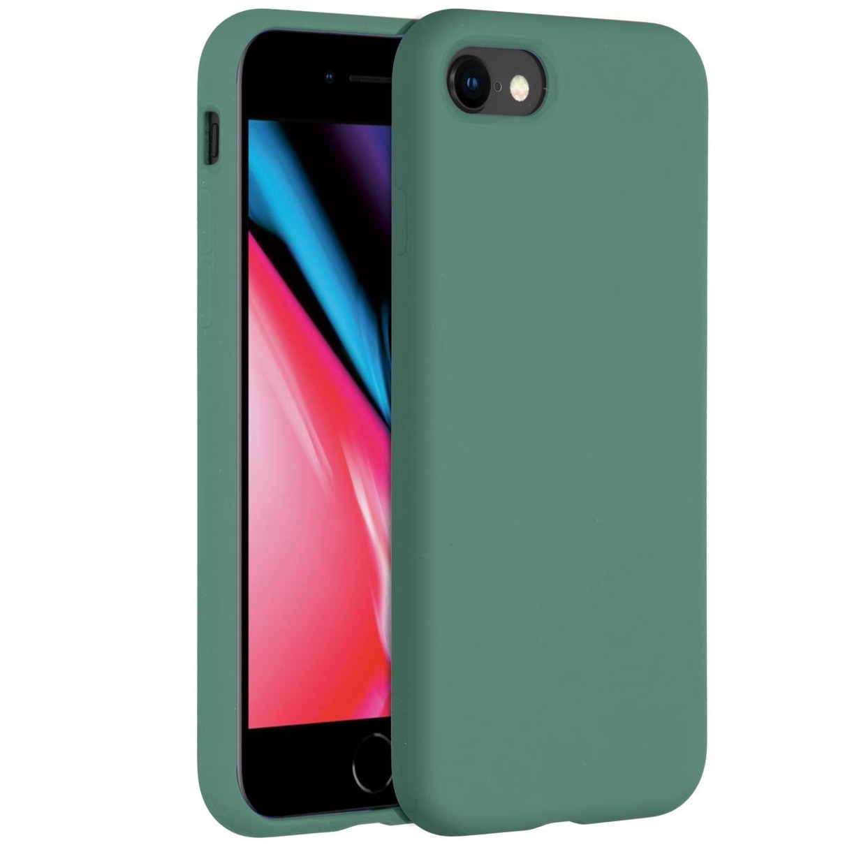 Accezz Liquid Silicone voor Apple iPhone SE (2022 / 2020) / 8 / 7 Telefoonhoesje Groen afbeelding