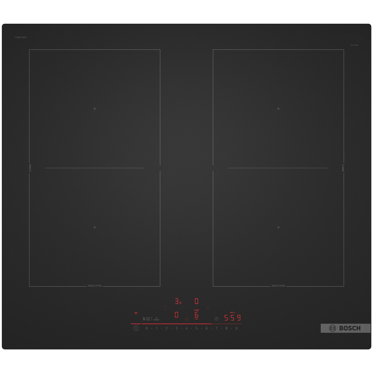 Bosch PVQ61CHB1E Inductie kookplaat Zwart afbeelding